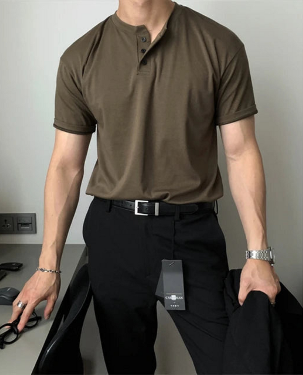Koszulka Henley Taro Classic